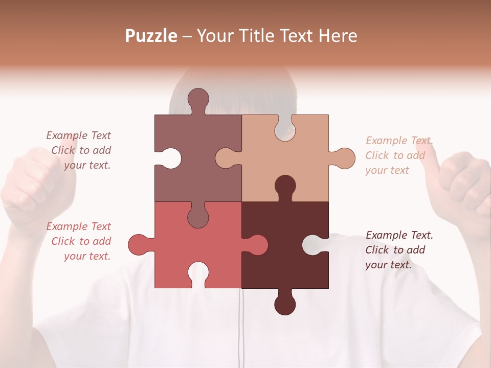 Isolated Earphones Caucasian PowerPoint Template