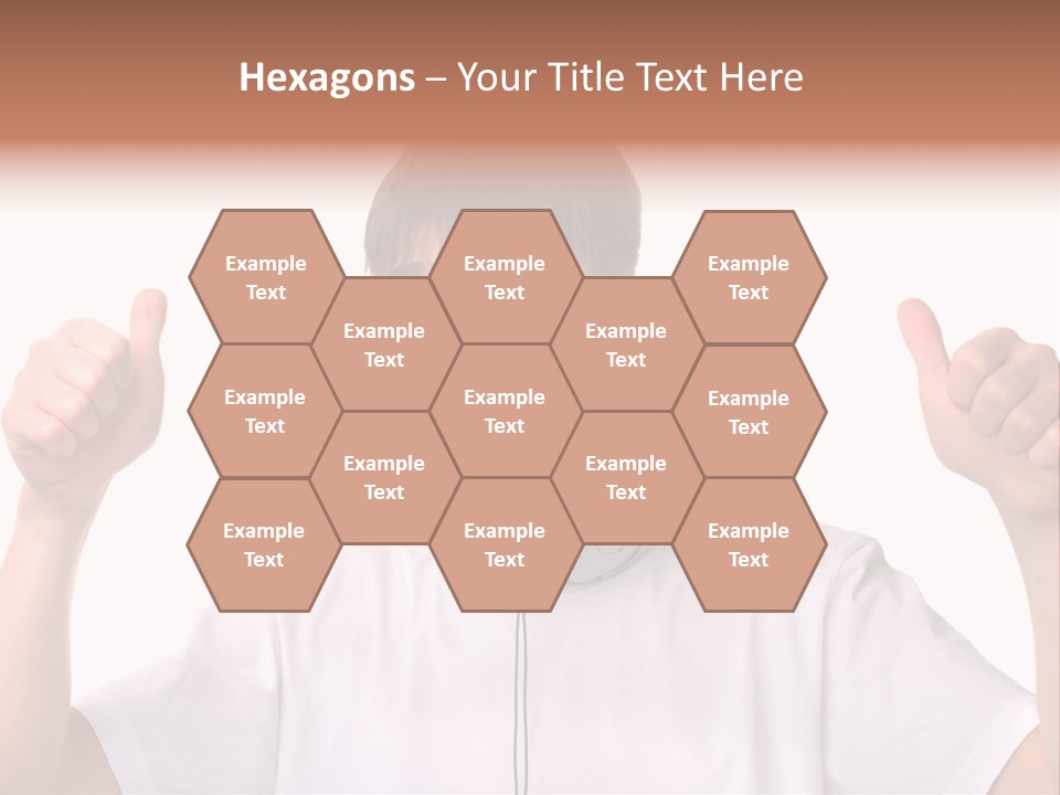 Isolated Earphones Caucasian PowerPoint Template