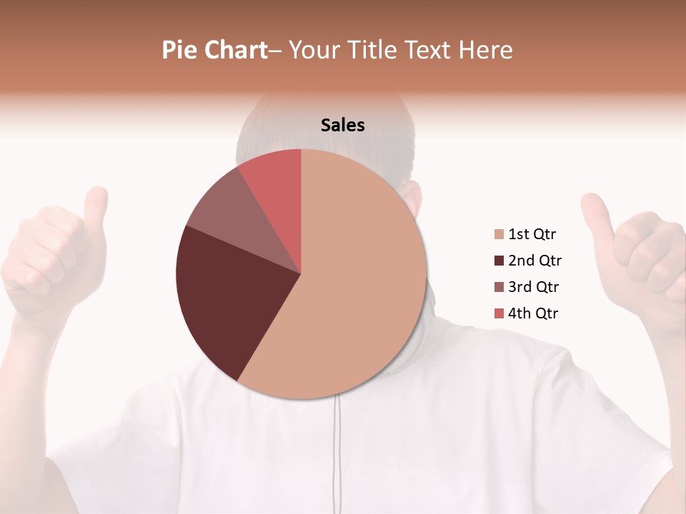 Isolated Earphones Caucasian PowerPoint Template