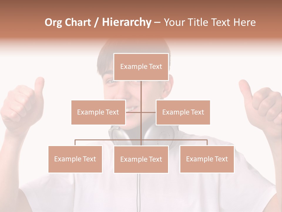 Isolated Earphones Caucasian PowerPoint Template