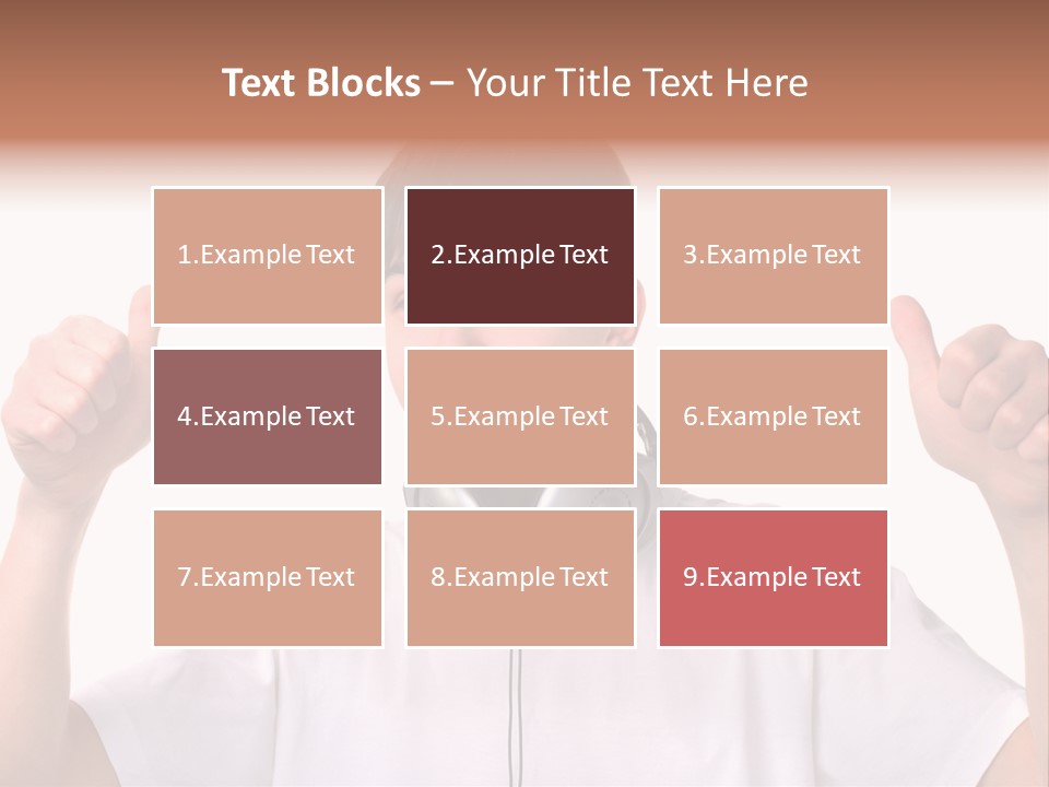 Isolated Earphones Caucasian PowerPoint Template