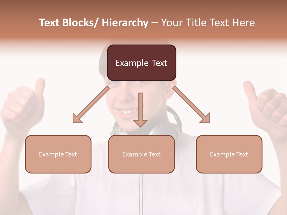 Isolated Earphones Caucasian PowerPoint Template