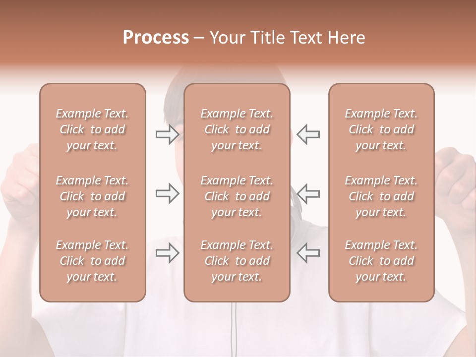 Isolated Earphones Caucasian PowerPoint Template