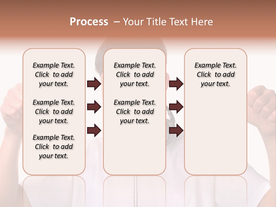 Isolated Earphones Caucasian PowerPoint Template