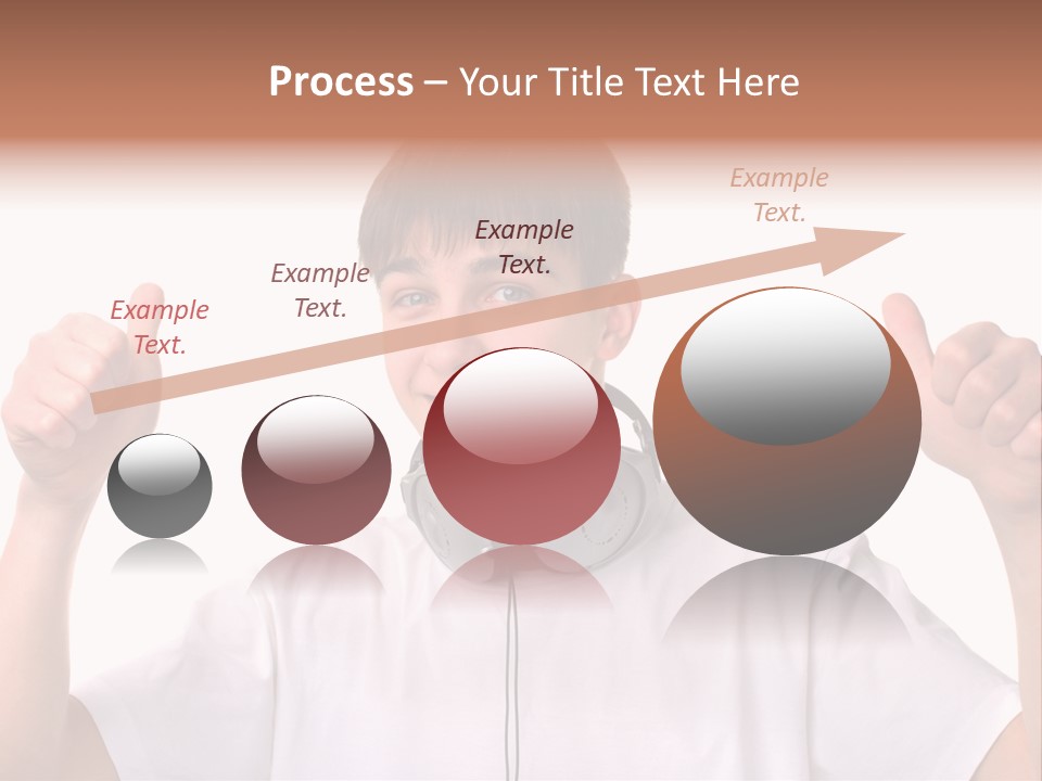 Isolated Earphones Caucasian PowerPoint Template