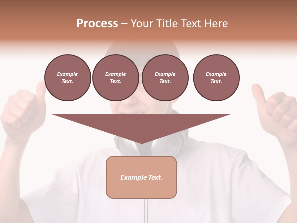 Isolated Earphones Caucasian PowerPoint Template