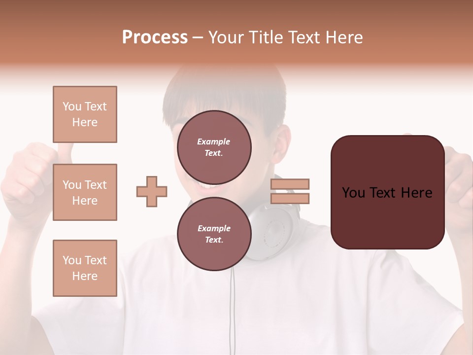 Isolated Earphones Caucasian PowerPoint Template