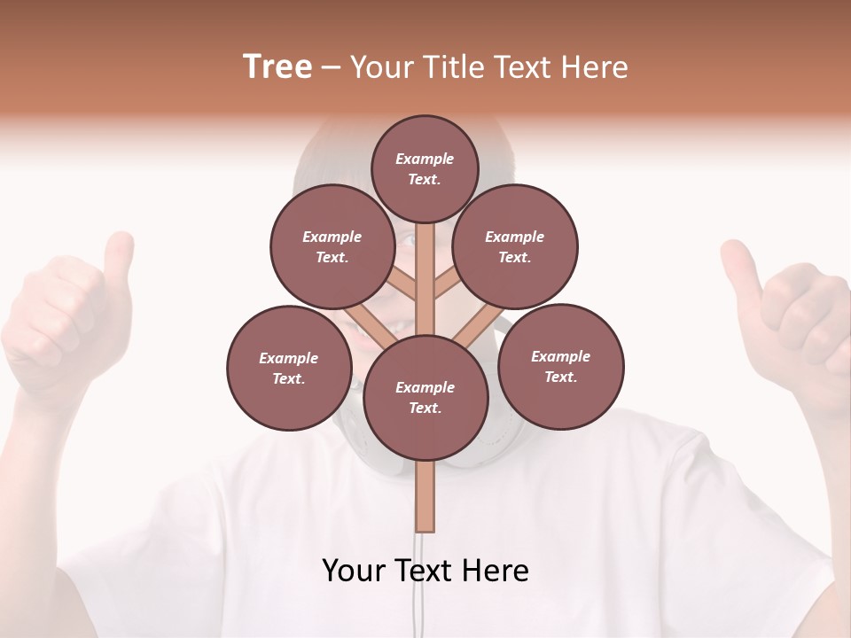 Isolated Earphones Caucasian PowerPoint Template