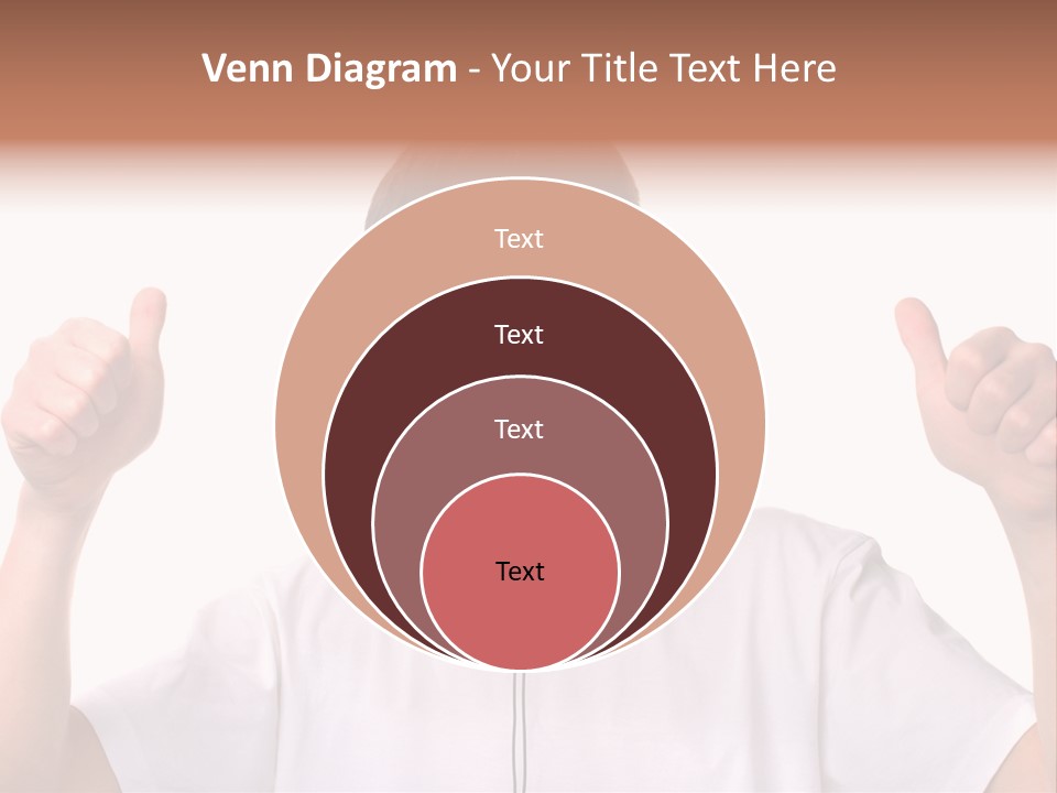 Isolated Earphones Caucasian PowerPoint Template