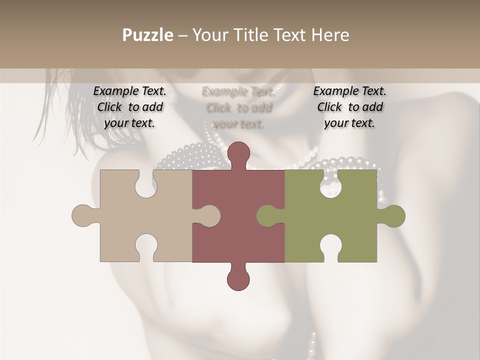 A Woman With A Necklace And Bracelets On Her Arm PowerPoint Template