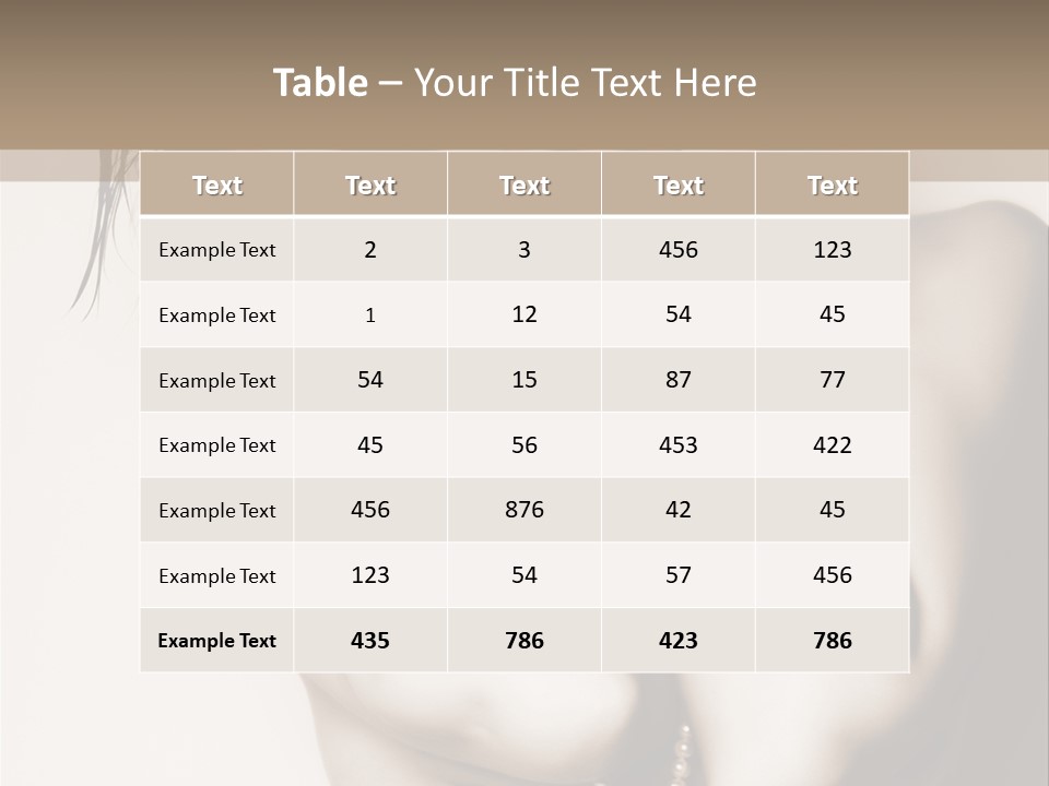 A Woman With A Necklace And Bracelets On Her Arm PowerPoint Template