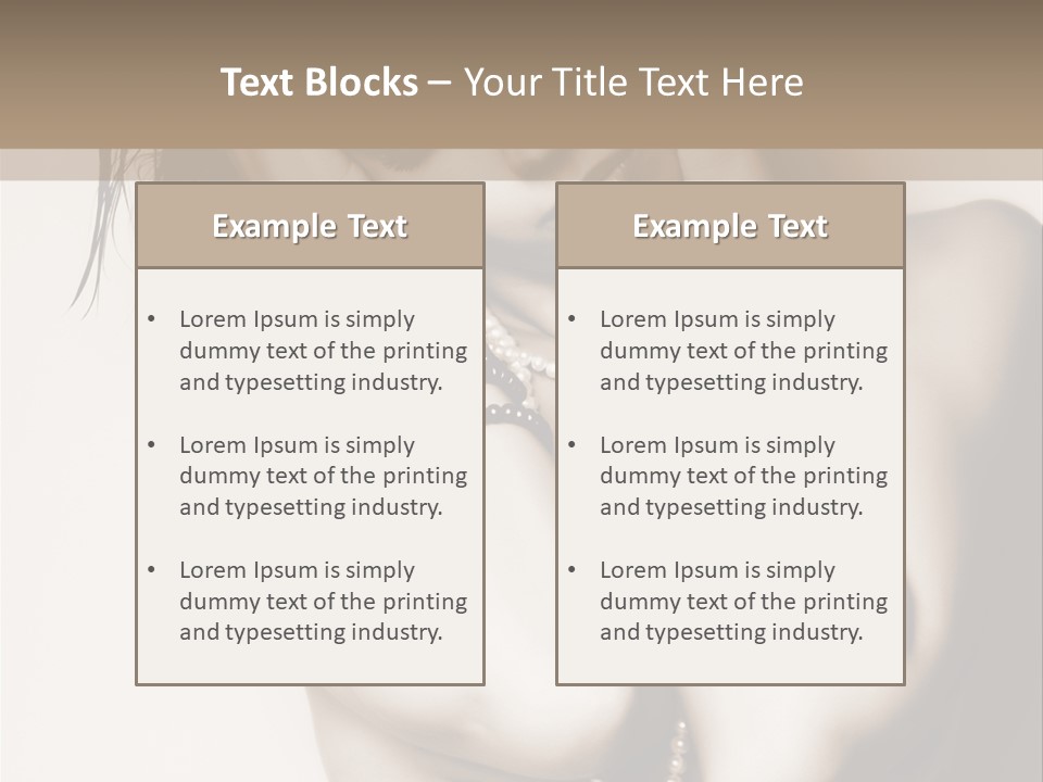 A Woman With A Necklace And Bracelets On Her Arm PowerPoint Template