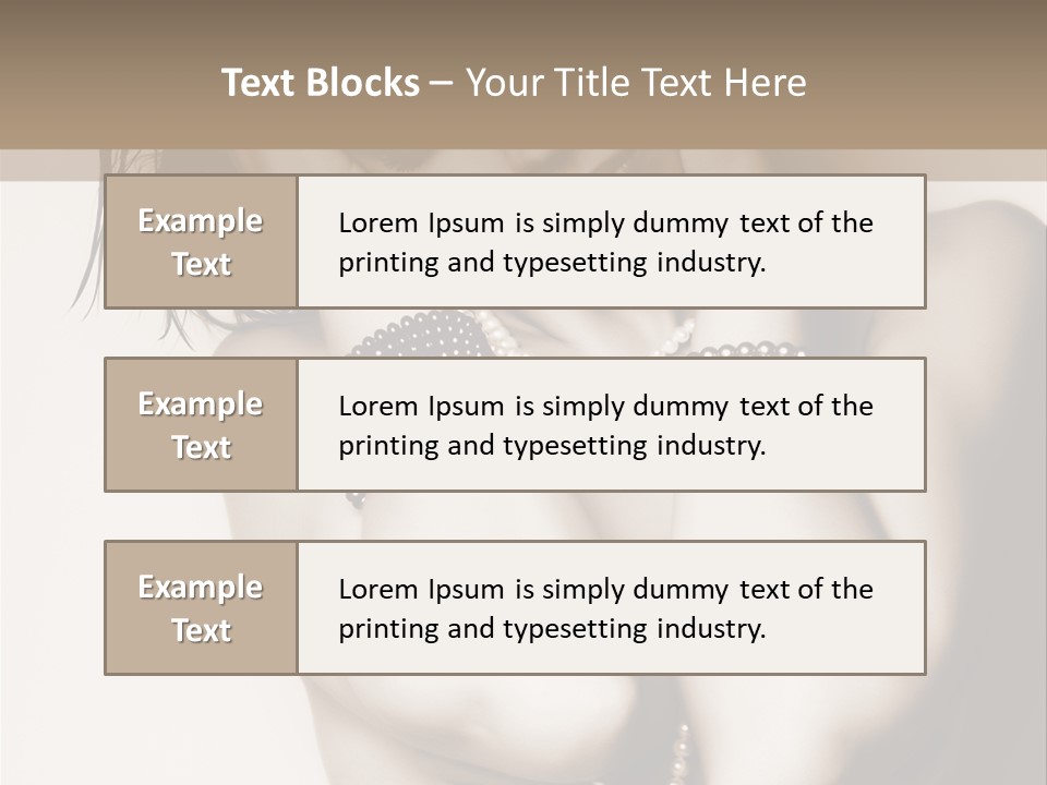 A Woman With A Necklace And Bracelets On Her Arm PowerPoint Template