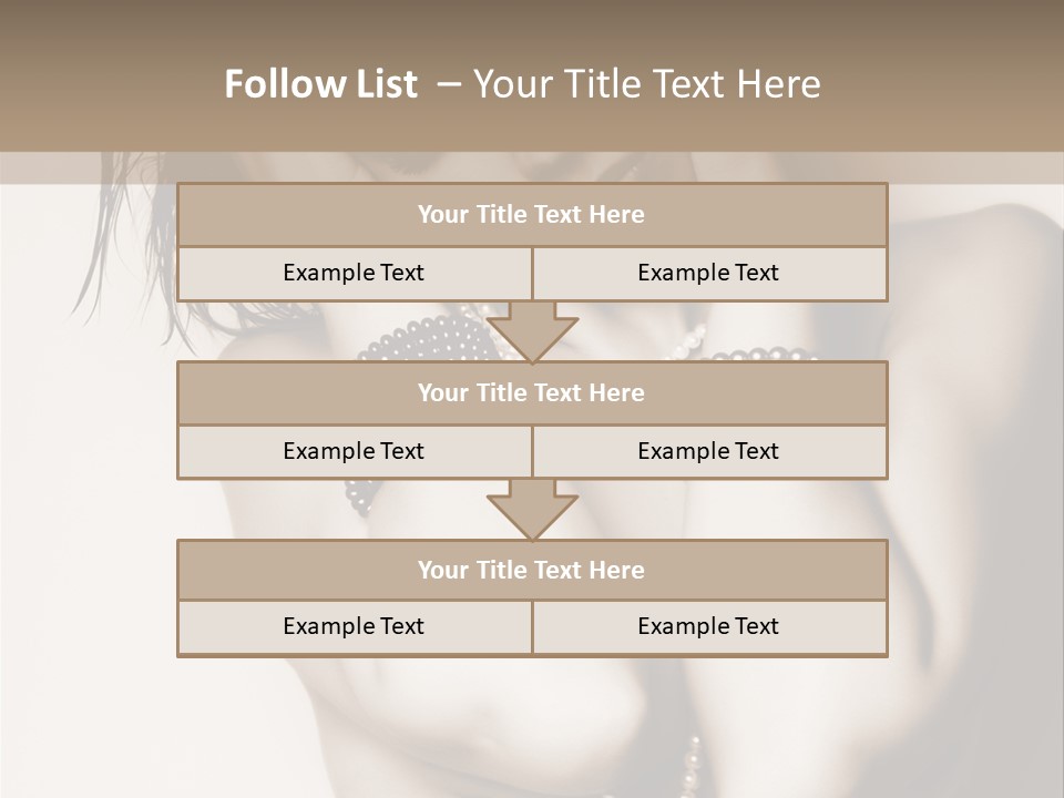 A Woman With A Necklace And Bracelets On Her Arm PowerPoint Template