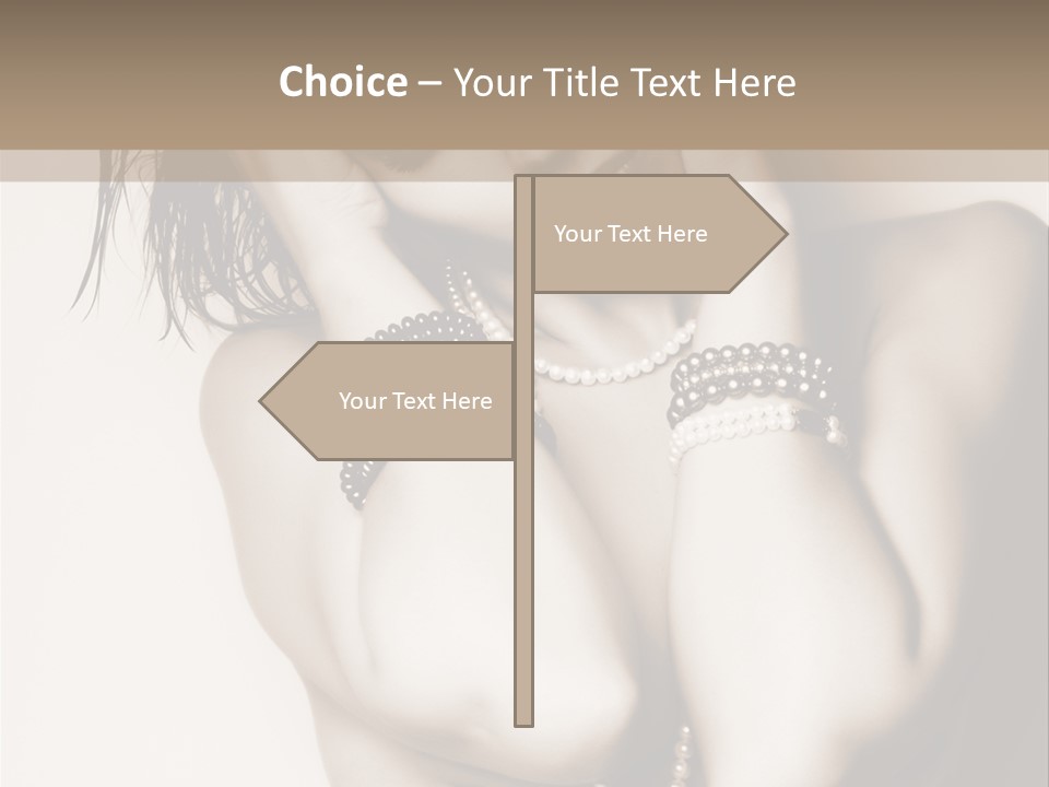 A Woman With A Necklace And Bracelets On Her Arm PowerPoint Template