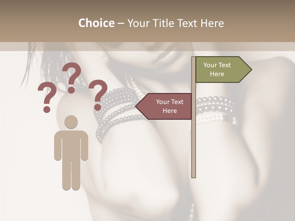 A Woman With A Necklace And Bracelets On Her Arm PowerPoint Template