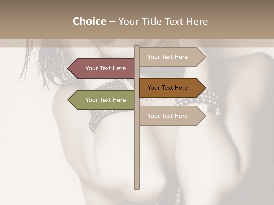 A Woman With A Necklace And Bracelets On Her Arm PowerPoint Template