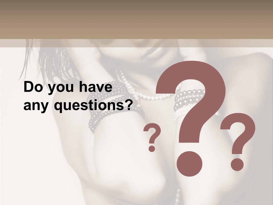 A Woman With A Necklace And Bracelets On Her Arm PowerPoint Template