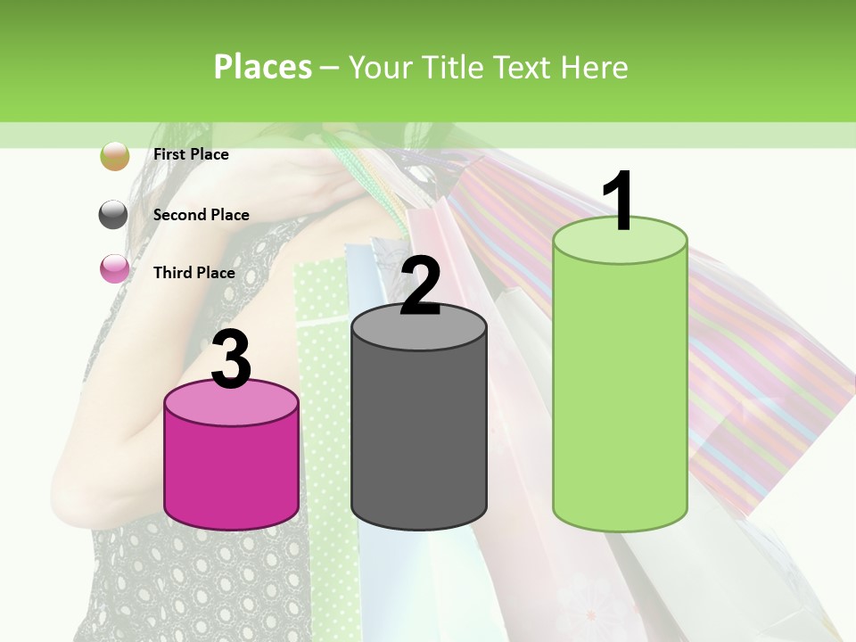 A Beautiful Woman Holding Shopping Bags Powerpoint Template PowerPoint Template