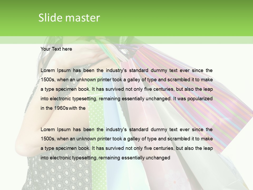 A Beautiful Woman Holding Shopping Bags Powerpoint Template PowerPoint Template