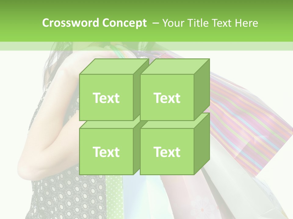 A Beautiful Woman Holding Shopping Bags Powerpoint Template PowerPoint Template