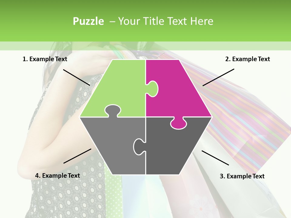 A Beautiful Woman Holding Shopping Bags Powerpoint Template PowerPoint Template