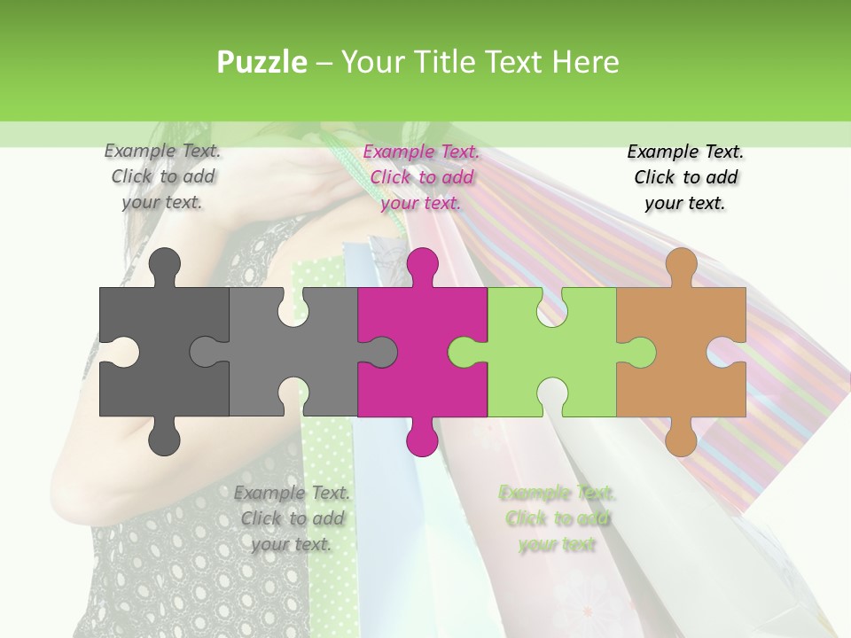 A Beautiful Woman Holding Shopping Bags Powerpoint Template PowerPoint Template