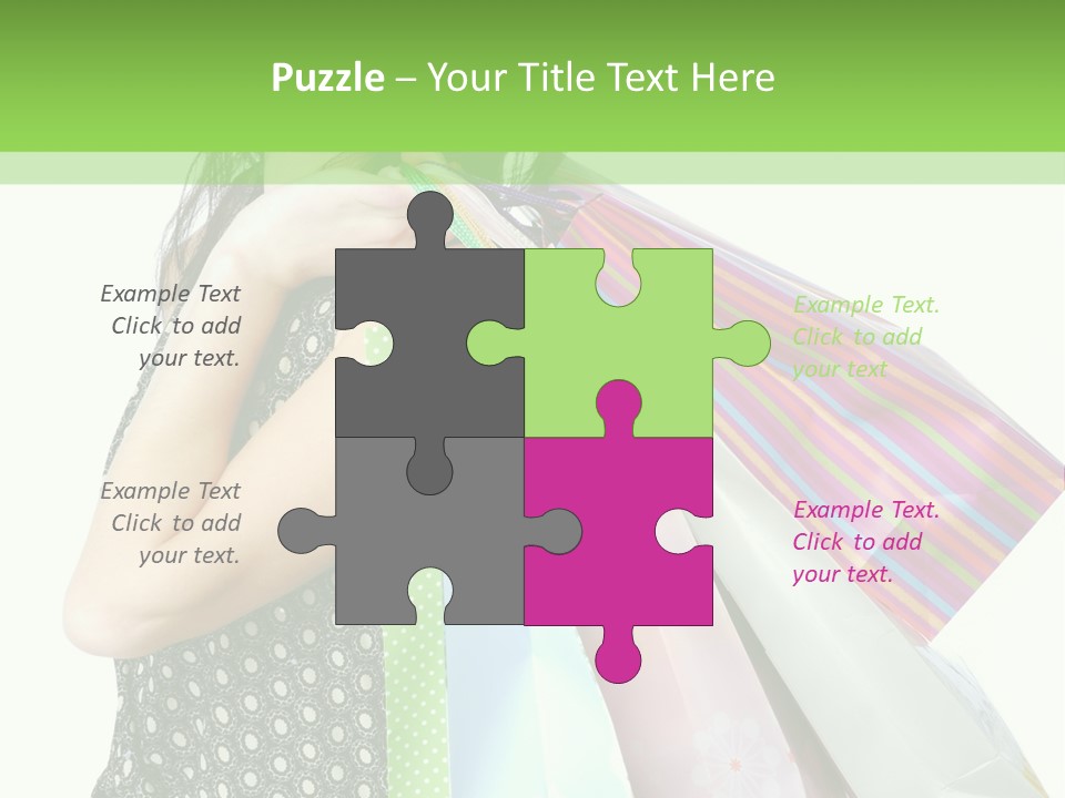 A Beautiful Woman Holding Shopping Bags Powerpoint Template PowerPoint Template