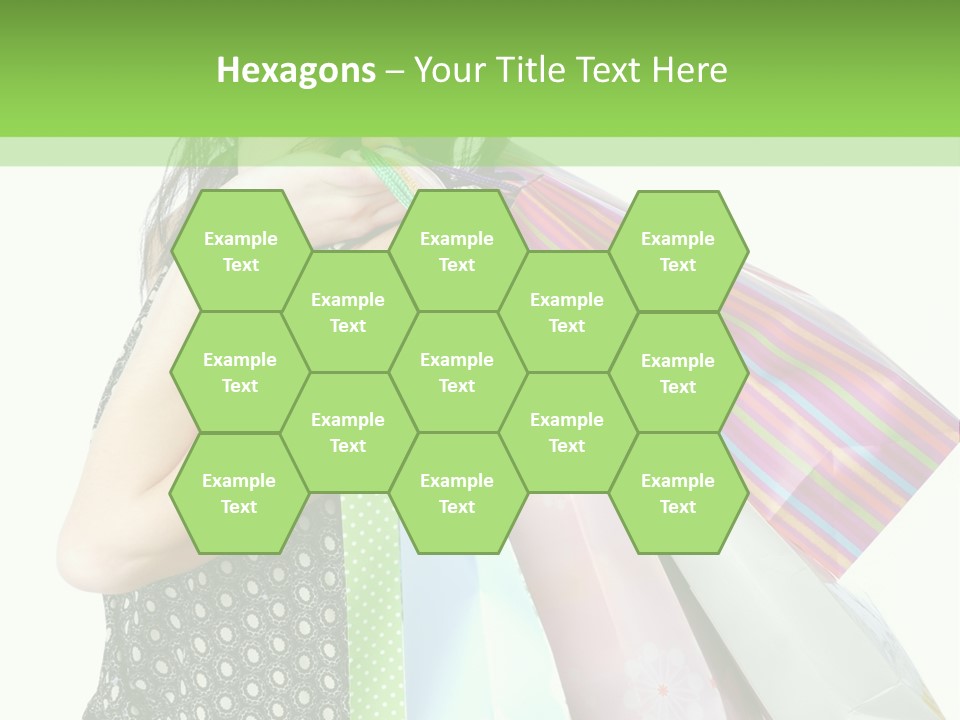 A Beautiful Woman Holding Shopping Bags Powerpoint Template PowerPoint Template