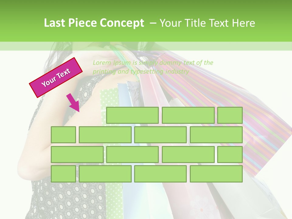 A Beautiful Woman Holding Shopping Bags Powerpoint Template PowerPoint Template