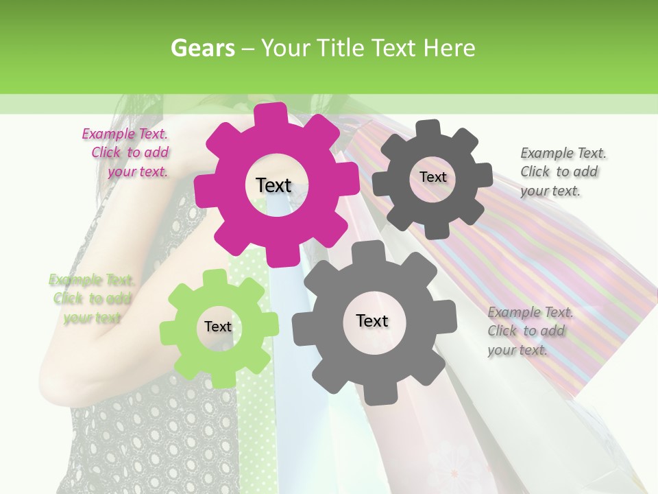 A Beautiful Woman Holding Shopping Bags Powerpoint Template PowerPoint Template