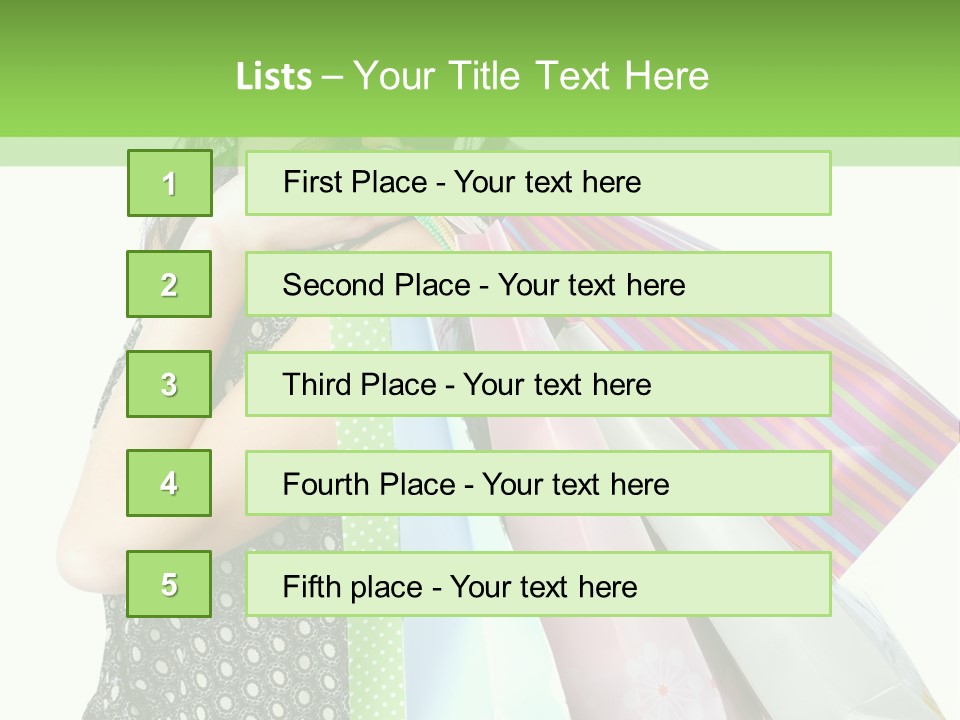 A Beautiful Woman Holding Shopping Bags Powerpoint Template PowerPoint Template