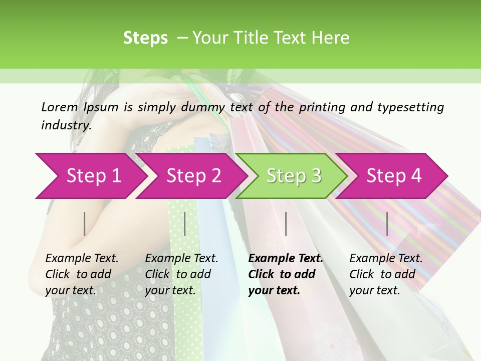 A Beautiful Woman Holding Shopping Bags Powerpoint Template PowerPoint Template