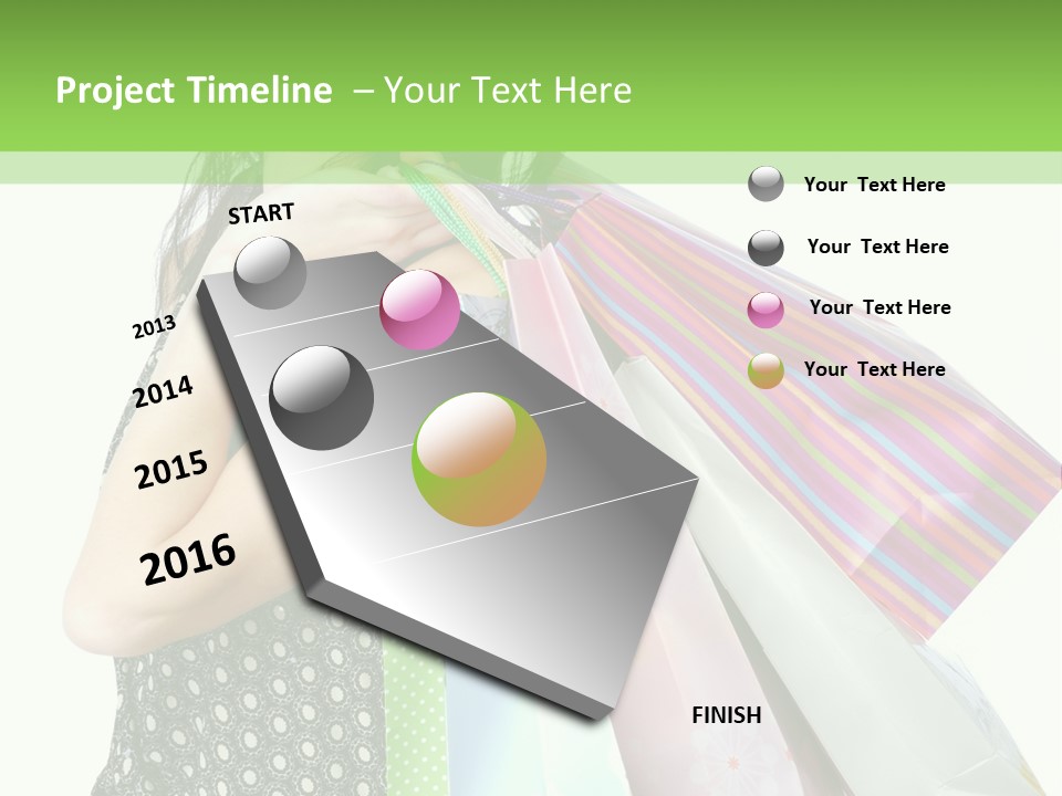 A Beautiful Woman Holding Shopping Bags Powerpoint Template PowerPoint Template