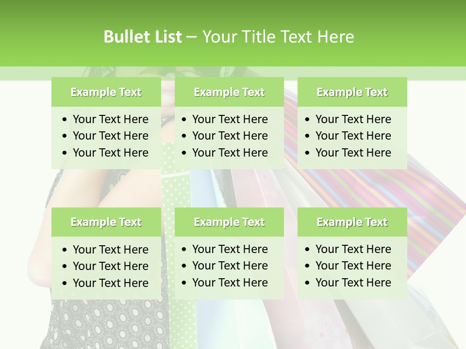 A Beautiful Woman Holding Shopping Bags Powerpoint Template PowerPoint Template