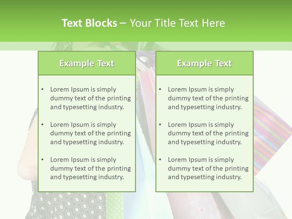 A Beautiful Woman Holding Shopping Bags Powerpoint Template PowerPoint Template