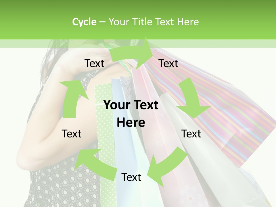 A Beautiful Woman Holding Shopping Bags Powerpoint Template PowerPoint Template