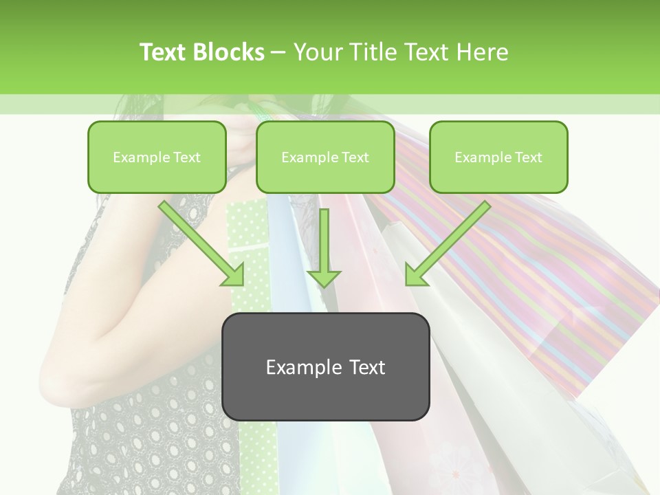 A Beautiful Woman Holding Shopping Bags Powerpoint Template PowerPoint Template