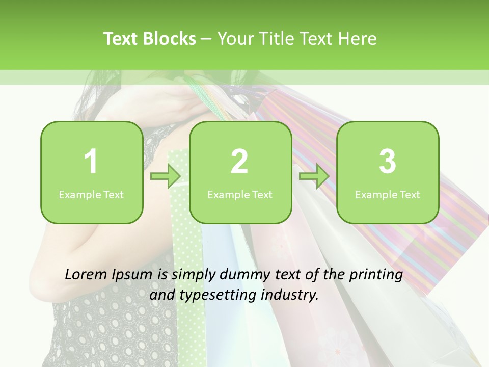 A Beautiful Woman Holding Shopping Bags Powerpoint Template PowerPoint Template