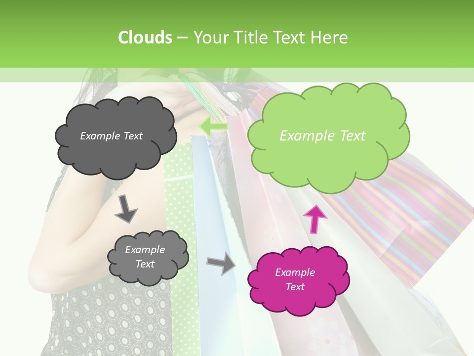 A Beautiful Woman Holding Shopping Bags Powerpoint Template PowerPoint Template