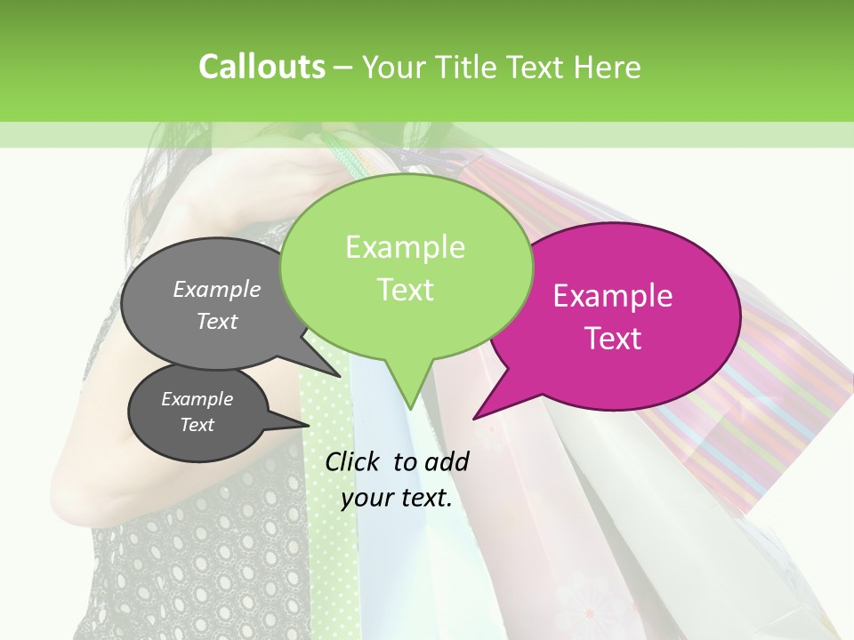 A Beautiful Woman Holding Shopping Bags Powerpoint Template PowerPoint Template