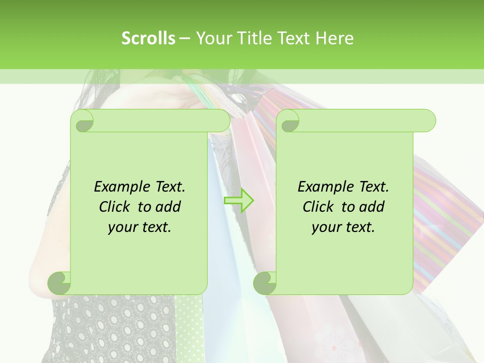 A Beautiful Woman Holding Shopping Bags Powerpoint Template PowerPoint Template