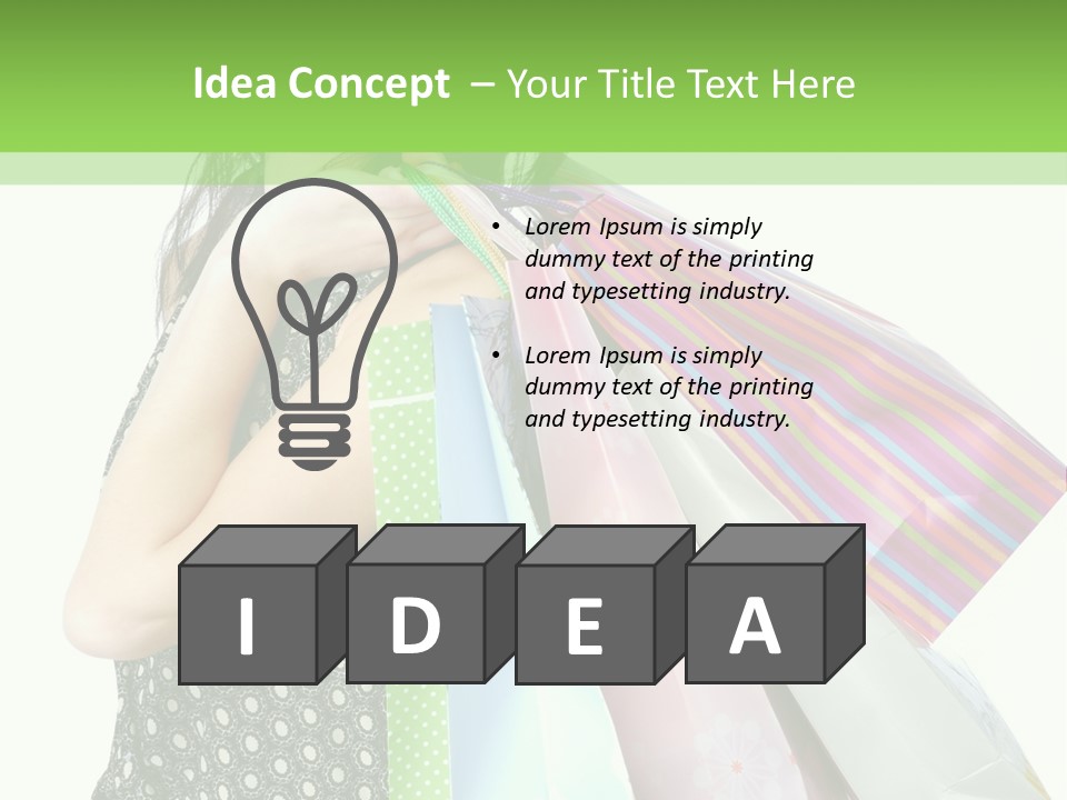 A Beautiful Woman Holding Shopping Bags Powerpoint Template PowerPoint Template