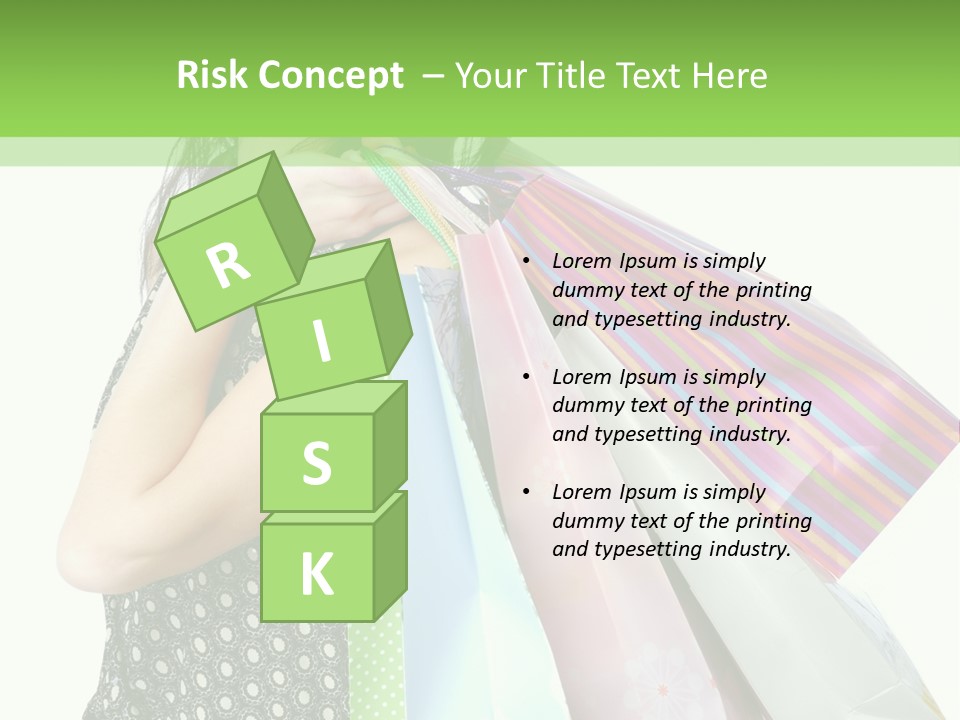 A Beautiful Woman Holding Shopping Bags Powerpoint Template PowerPoint Template