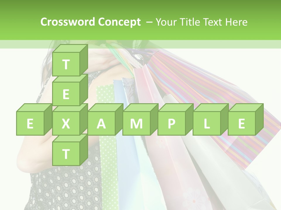 A Beautiful Woman Holding Shopping Bags Powerpoint Template PowerPoint Template