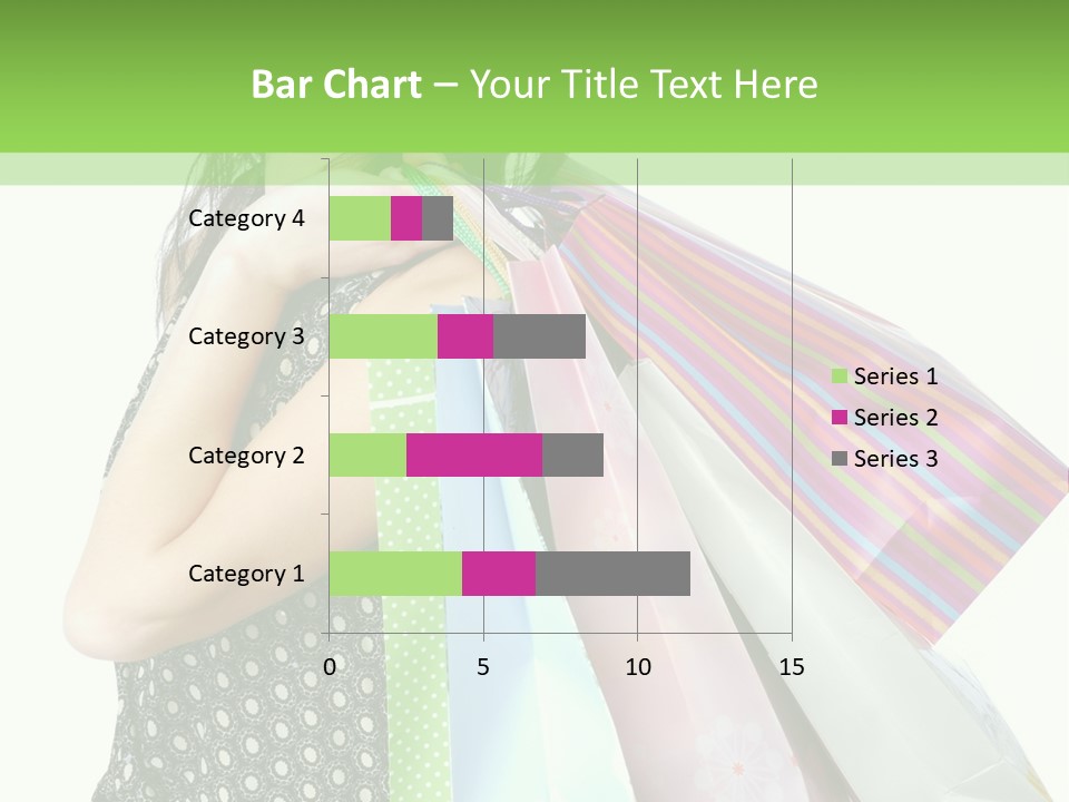 A Beautiful Woman Holding Shopping Bags Powerpoint Template PowerPoint Template