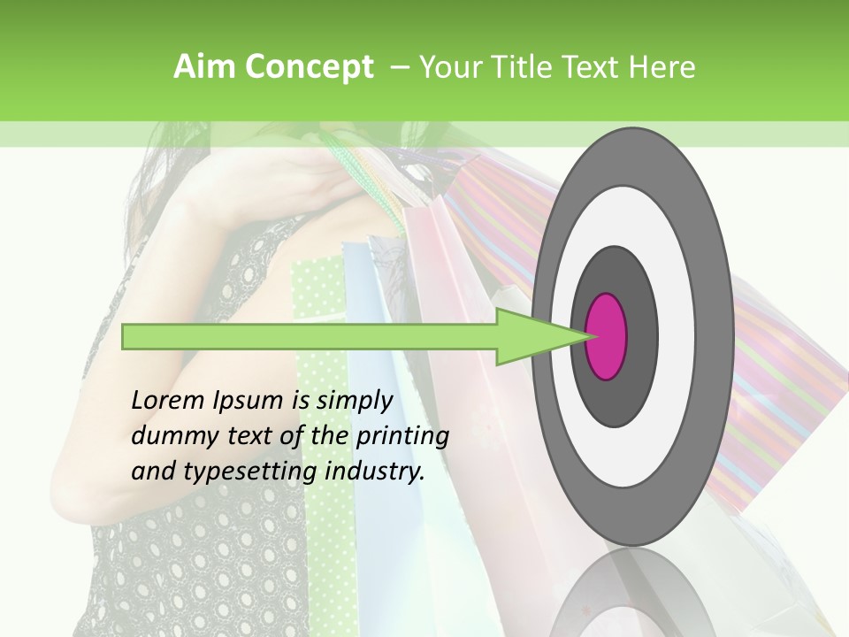 A Beautiful Woman Holding Shopping Bags Powerpoint Template PowerPoint Template