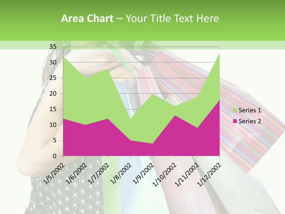 A Beautiful Woman Holding Shopping Bags Powerpoint Template PowerPoint Template