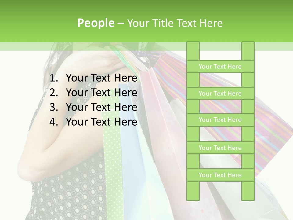 A Beautiful Woman Holding Shopping Bags Powerpoint Template PowerPoint Template
