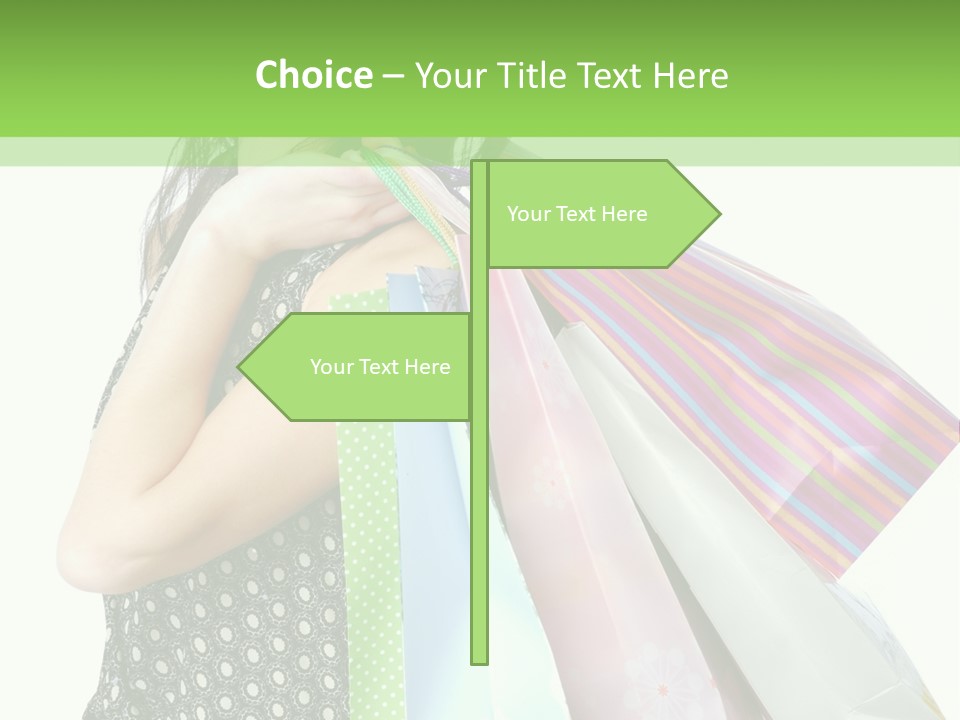 A Beautiful Woman Holding Shopping Bags Powerpoint Template PowerPoint Template